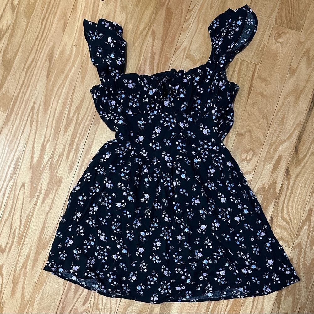 Floral Dress in Black and White